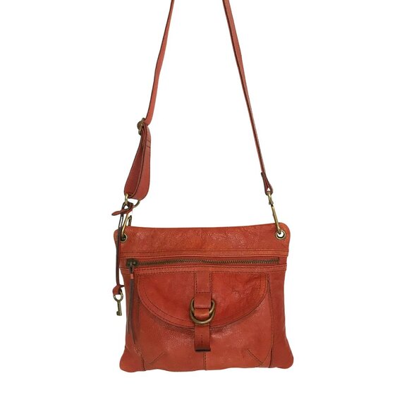 Fossil Womens Brown Leather Crossbody Bag With Adjustable Strap - Picture 1 of 10